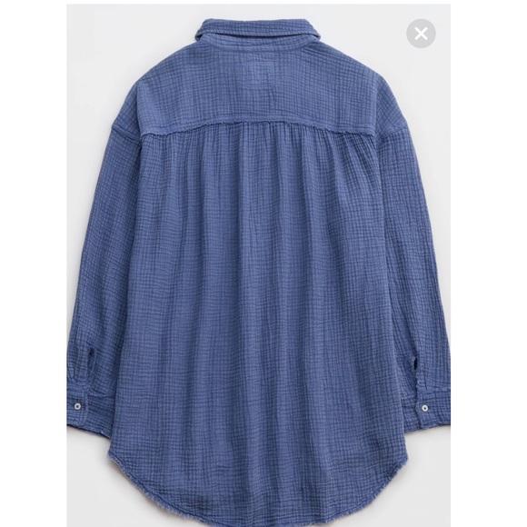 Aerie Gauzy Oversized 100% Cotton Shirt. Size: XS - Picture 4 of 8